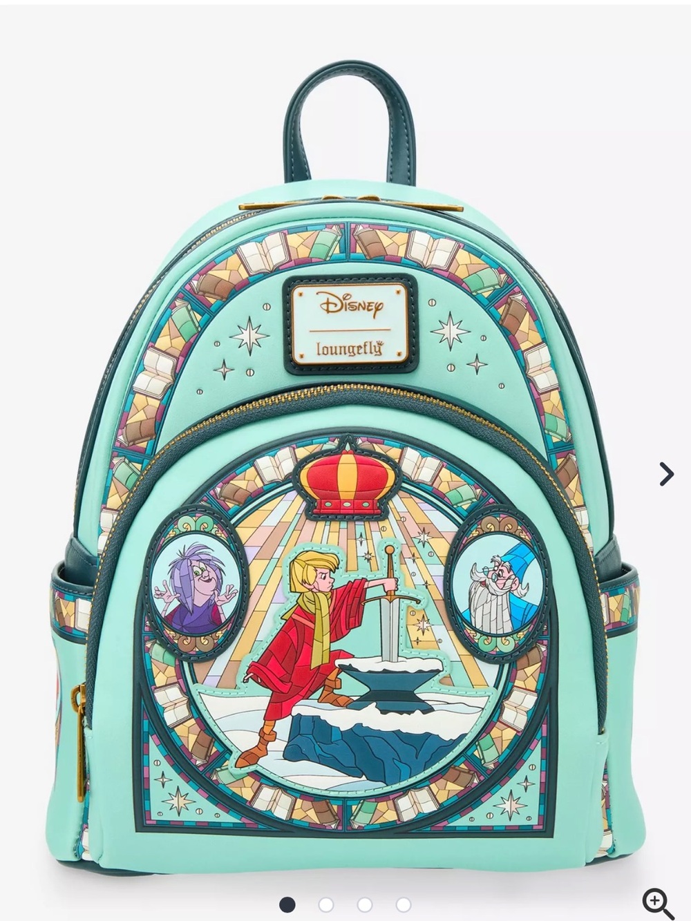 Loungefly Disney The Sword in the Stone Stained Glass Portrait Mini Backpack